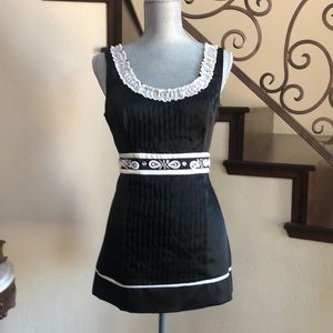 NICOLE MILLER Dressy Black Satin Tank